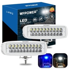 WFPOWER LED Marine Boat Lights, 6.3Inch White & Blue Spreader 2 In 1 Deck Spo...