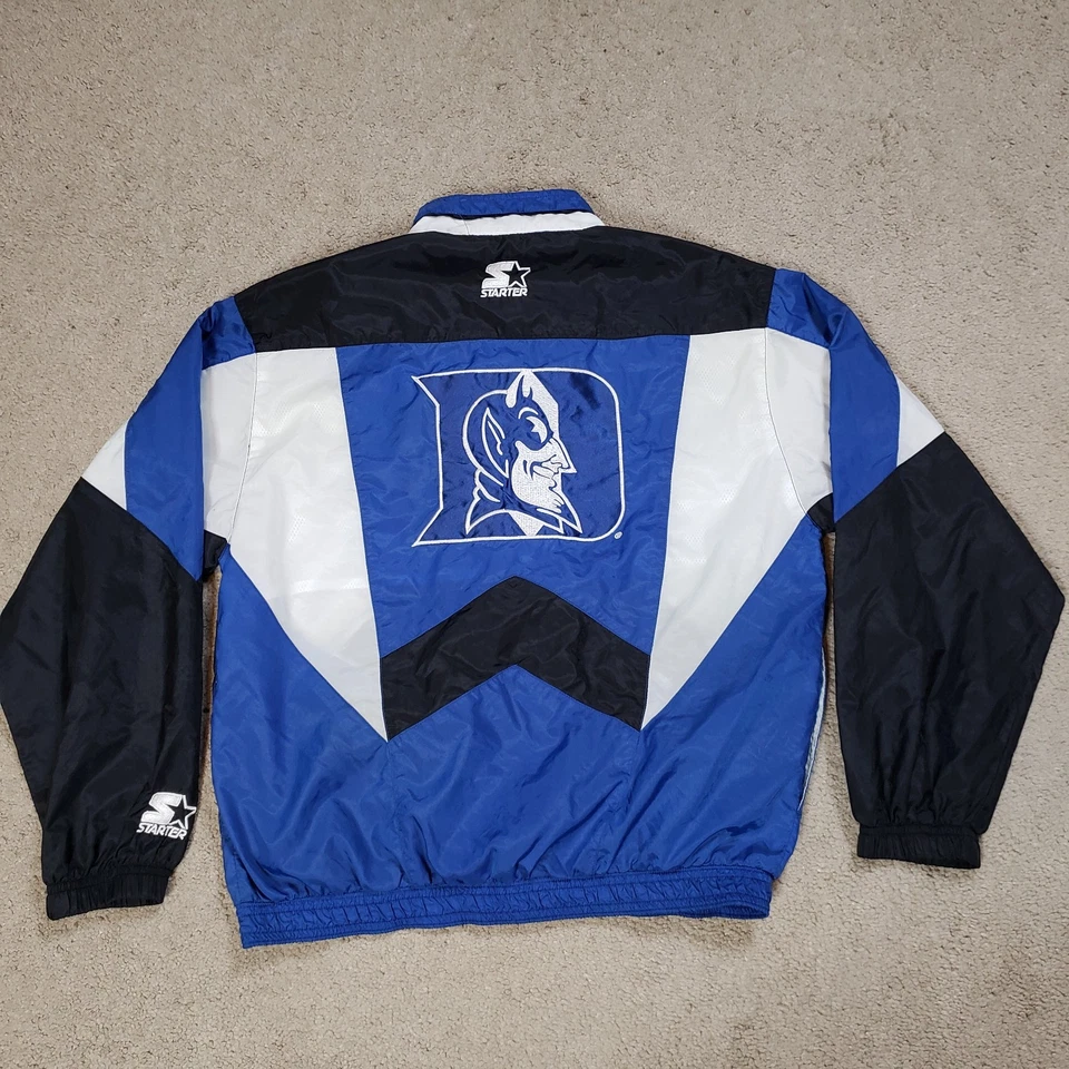 Chaqueta cortavientos vintage Starter Duke Blue Devils juvenil grande con cremallera (¿para hombre XS?) Foto 2 de 4