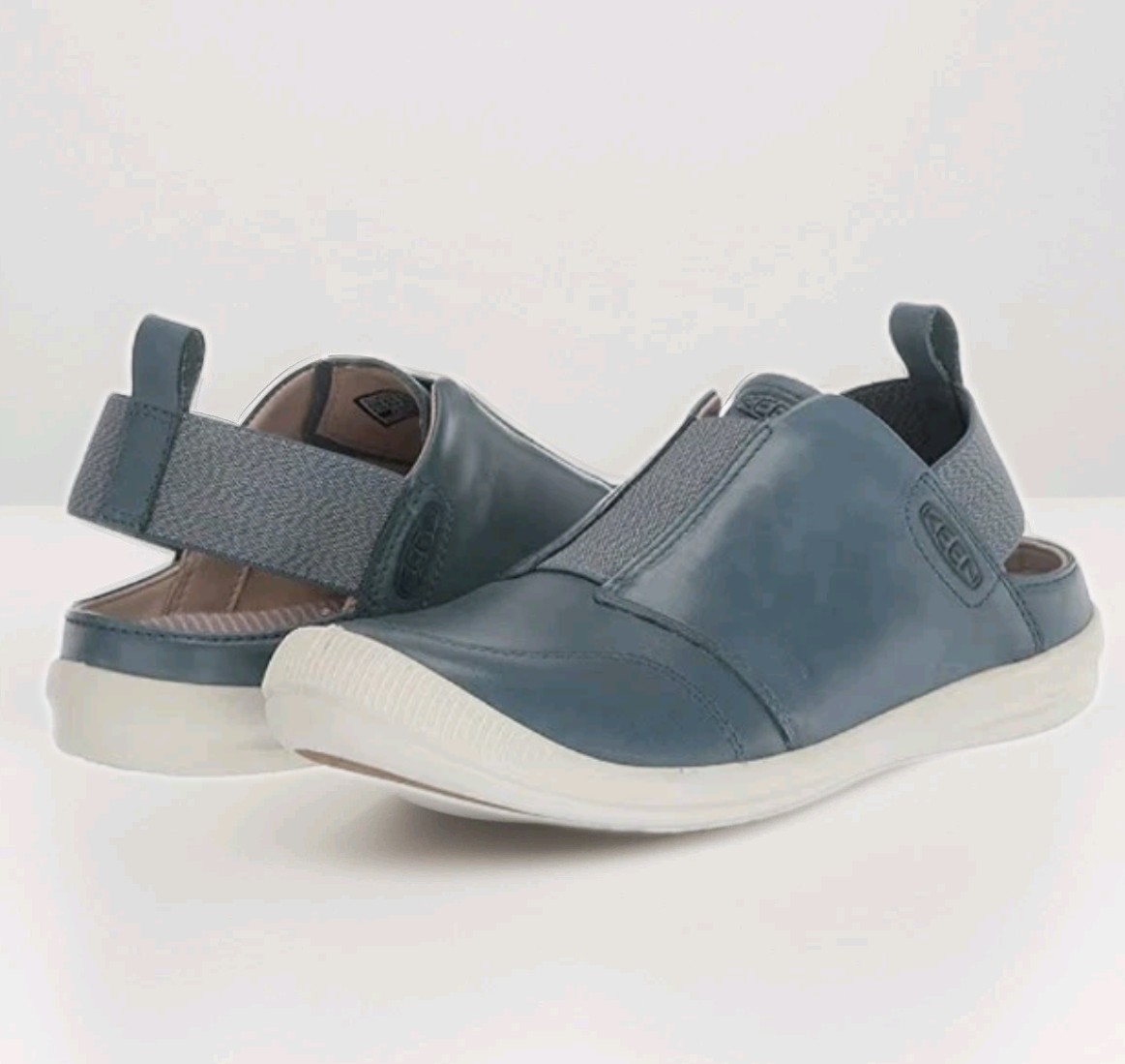 Keen Lorelai II Sneakers Blue Leather Slip-On Slingback Casual Shoes Size 8.5