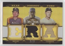 2006 Topps Triple Threads Relic Combos Gold 3/9 Nolan Ryan Randy Johnson HOF 4f5