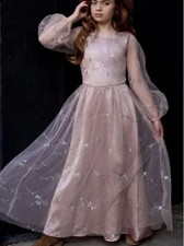 Mia Joy Joyfolie NWT Blush Layla Dress Girls Sequins Sheer Overlay Size 12