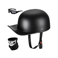 Baseball Motorcycle Helmet - Half Cap, DOT Approved, for Cruiser Chopper Scooter