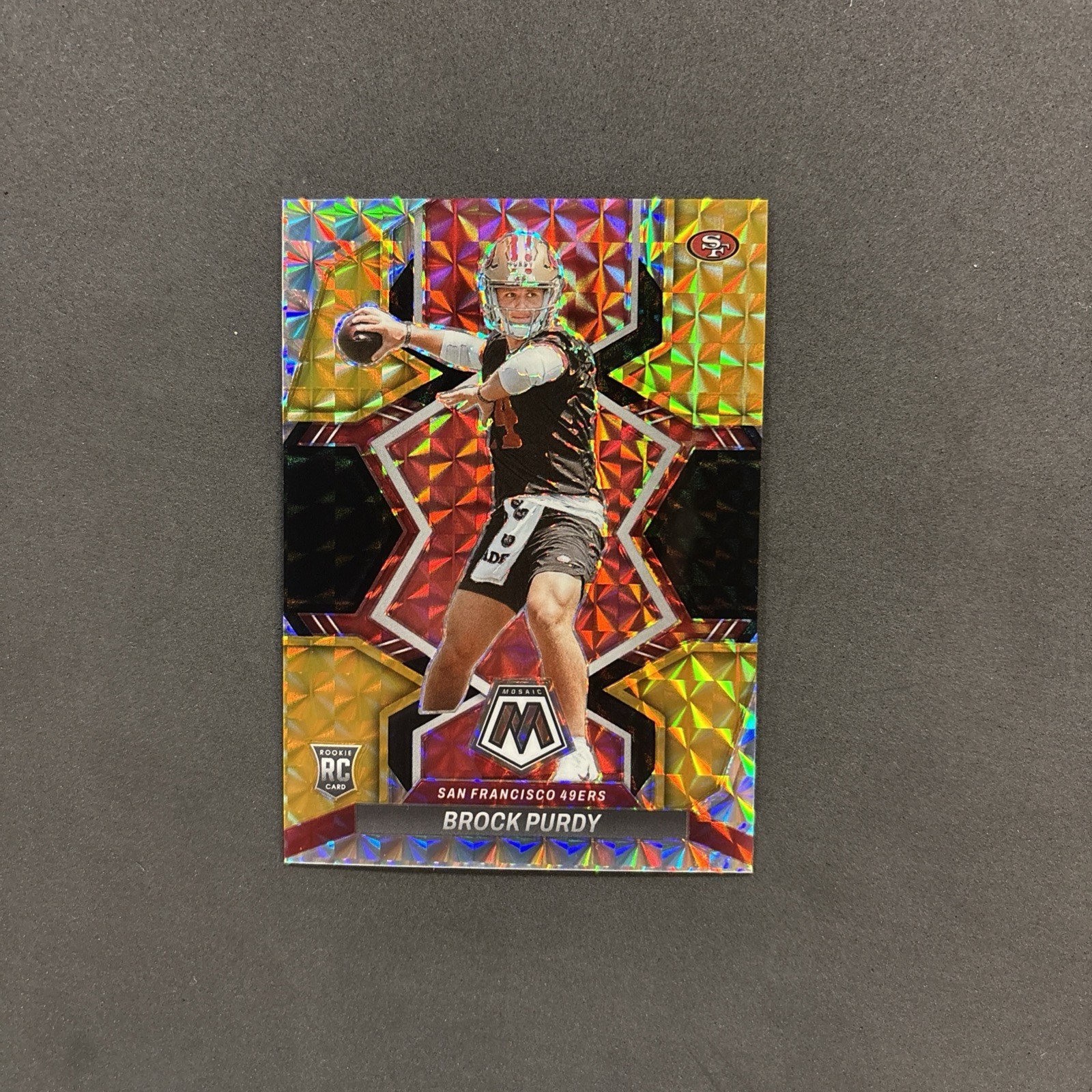 2022 Panini Mosaic Choice #367 Brock Purdy Black Gold Rookie /8 SSP