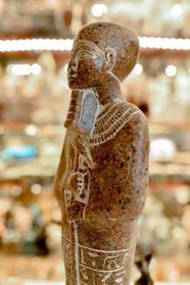 Glorious Statue of Ptah god of Memphis and craftsmen RED Granite