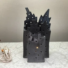 Detroit Artist Doug Spalding Studio Pottery Cityscape Skyline Night Light Lamp .