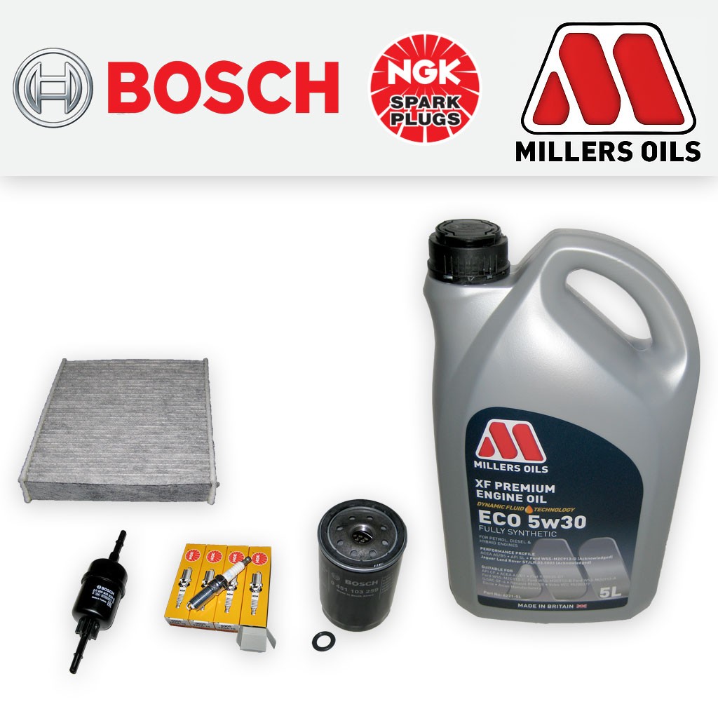 SERVICE KIT for FORD FIESTA MK6 1.6 16V OIL FUEL CABIN FILTERS PLUGS +OIL 02-06