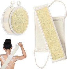 Natural Loofah Back Scrubber for Shower, Exfoliating Body Scrubber Loofah Set