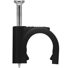 Flop 7 (100 St&uuml;ck) Kabelhalter mit Nagel schwarz