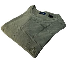 IZOD Jumper Men's UK Size L Green 100 Cotton Embroidered Logo Long Sleeve