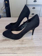 Dorothy Perkins Court Shoes Size 6 Faux Suede Fabric Black Stiletto Heel 2014