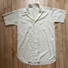 VTG 1950s Hathaway for Abraham & Straus Men’s Shirt Pale Yellow Rockabilly S/M