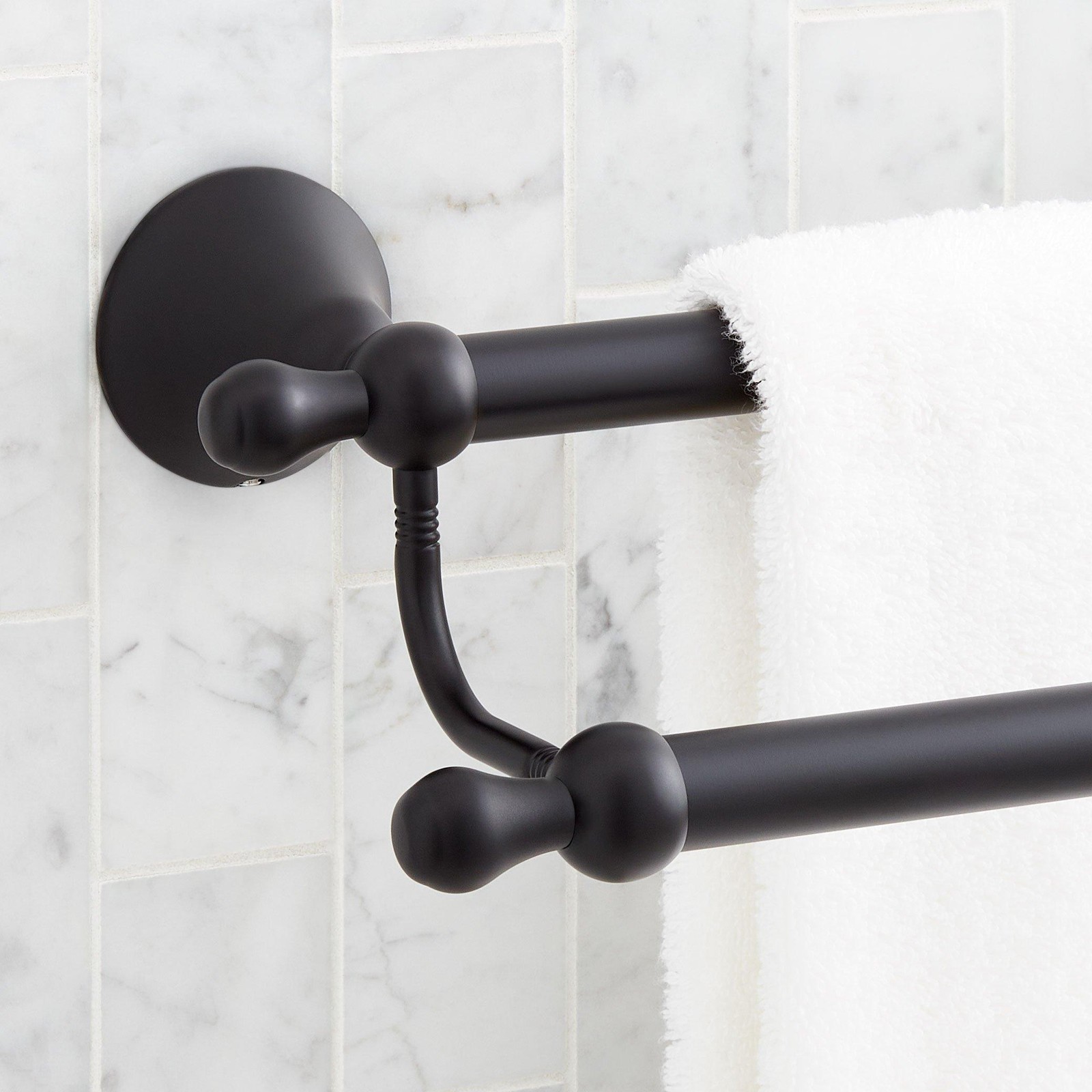 Signature Hardware SH555046MB 24 Traditional Double Towel Bar - Matte Black 10190₽