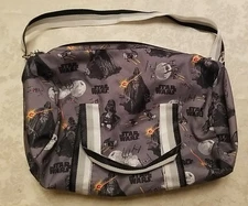 POTTERY BARN KIDS STAR WARS DISNEY DUFFLE / OVER-NIGHT BAG 15x9x8in GREY VADER