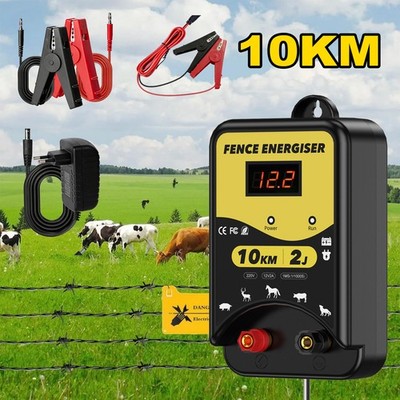 Weidezaungerät 12V Elektrischer Schäferhund 2J Output für 10 km Reichweite IPX5