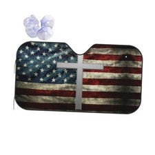 American Flag Cross Windshield Sun Shade, Car Front Window Shades Small Black9