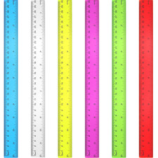 30 Pack Clear Ruler Plastic Rulers 12 Inch Transparent Assorted Color Kids