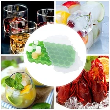 37 Hexagon Silicone Ice Cube Tray, Ice Trays With Lid For Cocktail Whiskey Coffe