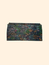 1960s Vintage Multicolor Brocade Evening Clutch Structured Frame Purse