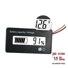 DC 12V 24V 36V 48V 72V Battery Meter, Battery Capacity Voltage Monitor White