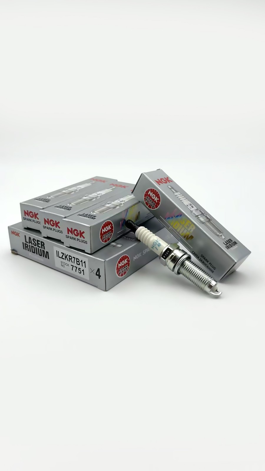 Genuine OEM NGK 7751 ILZKR7B11 Laser Iridium Spark Plugs 4 Set Upgrade