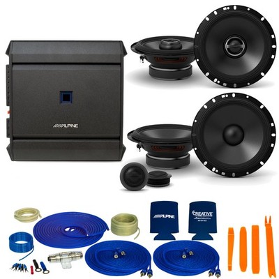 Alpine 6.5'' Component & Coax Speakers + 320W 4-Ch Amp & Wiring