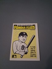 Baseball -Famous Feats No 3 Of 22 Ty Cobb Fleer-Baseball Card 