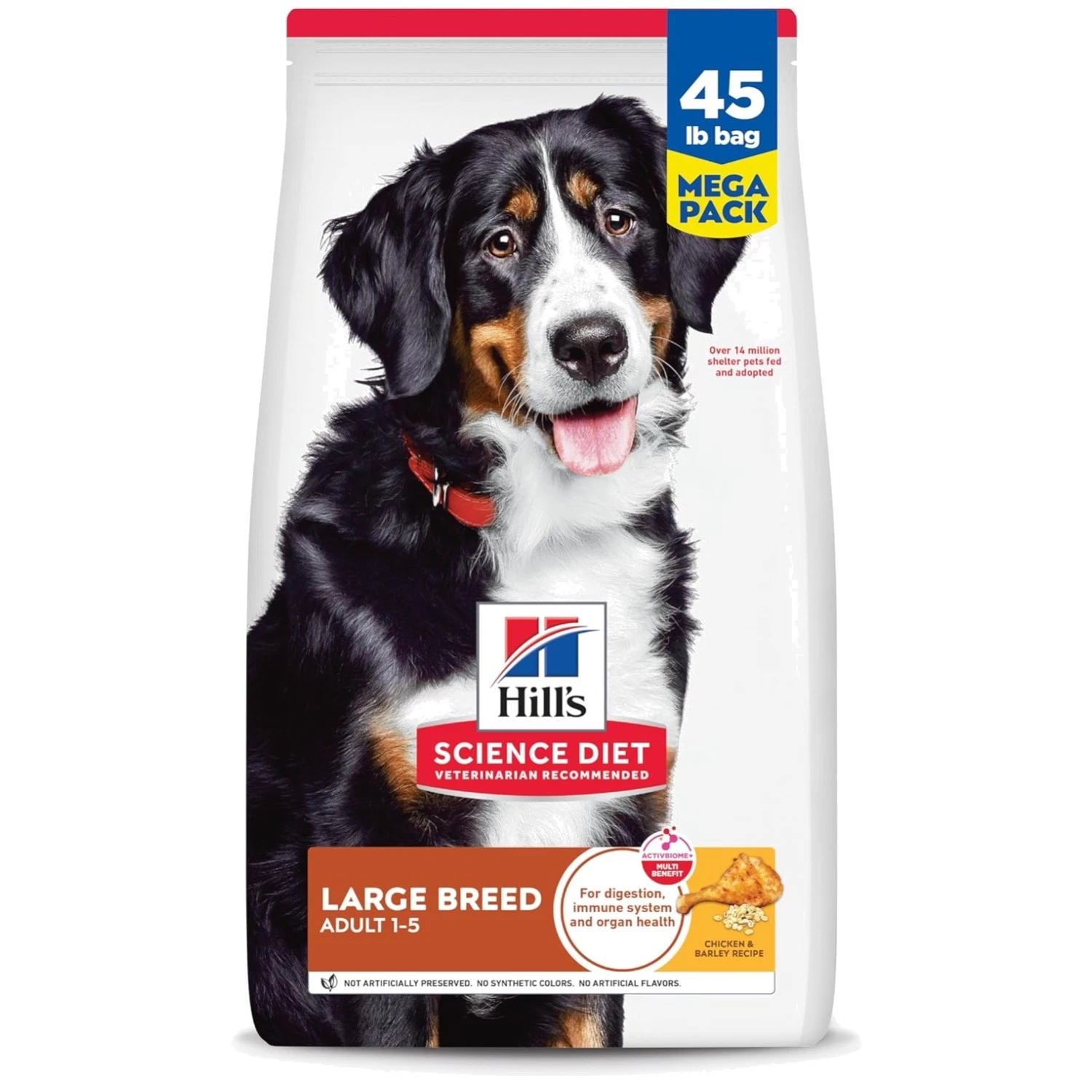 Large Breed Adult Dog Food, Chicken & Barley, 45lb Bag