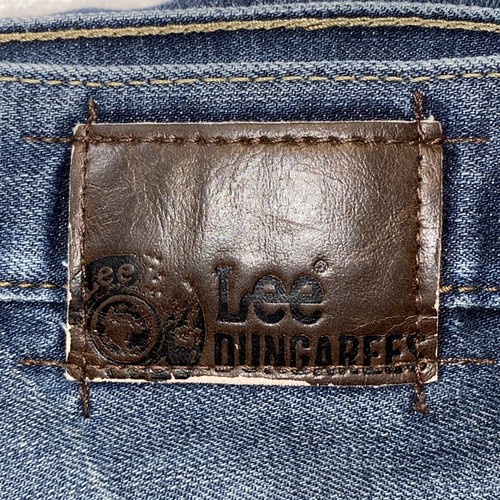 Lee Dungarees Boot Cut Jeans Mens 35x32* Denim Blue Whiskering Indigo - Picture 22 of 23