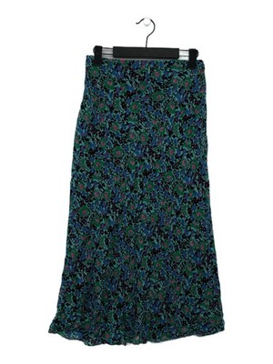 Jigsaw Damen Midi Rock S Multi Floral 100% Viskose Midi A-Linie