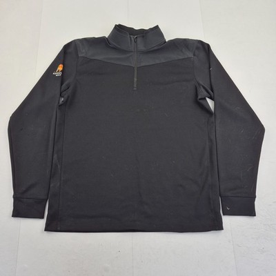 NIKE Golfpullover Medium schwarz Herren 1/4 Reißverschluss hochgeschlossen Grafik Logo Golfpullover