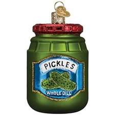 Old World Christmas 32463 Blown Glass Ornament, Jar Of Pickles