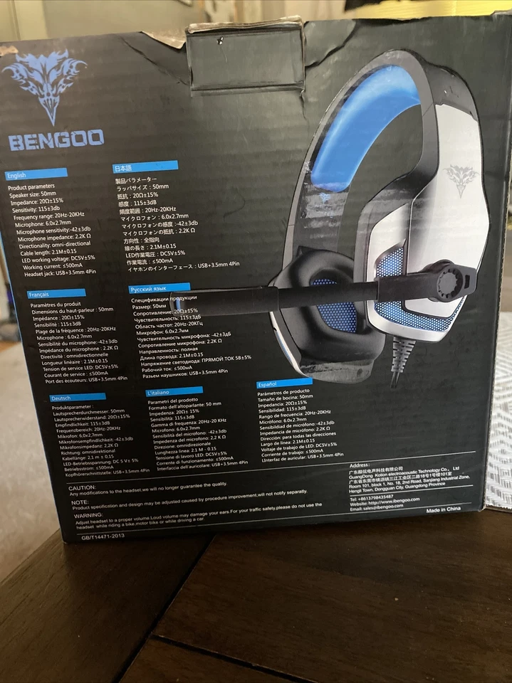 BENGOO G9000 Stereo Pro Gaming Headset for PS4 PC Xbox One PS5 Controller, See D - Image 3 of 3