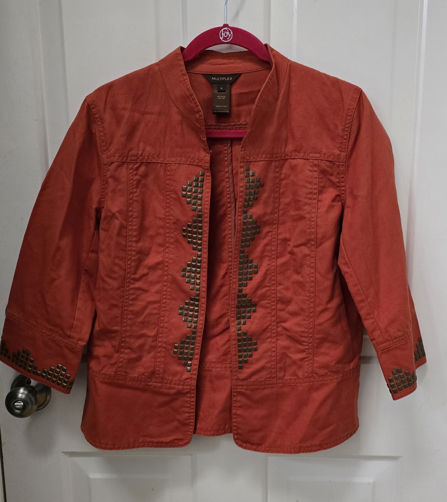 Multiples Burnt Orange Lightweight Jacket-Size Sm… - image 1