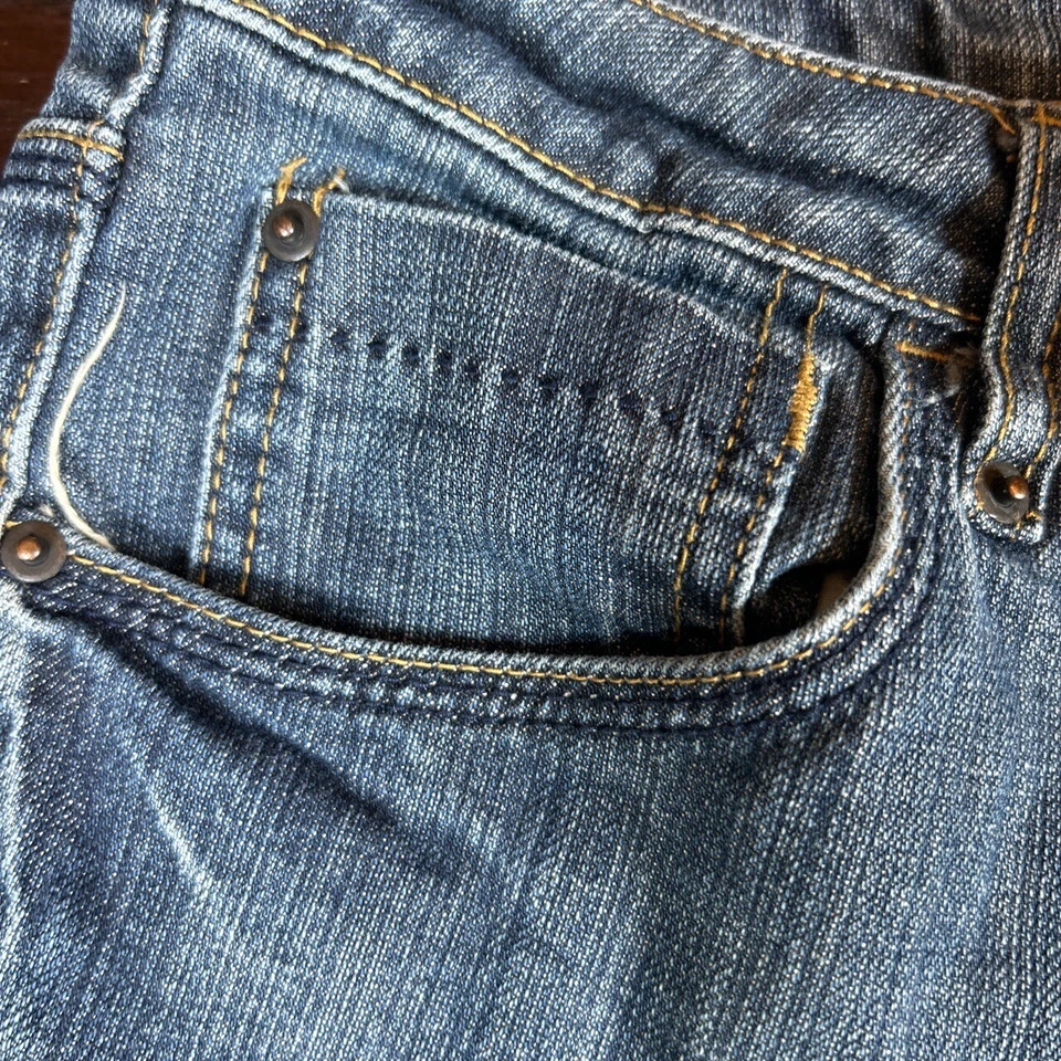 Pantalones de mezclilla Bitten Sarah Parker azul capri cremalleras delanteras para mujer talla 14 Foto 4 de 4