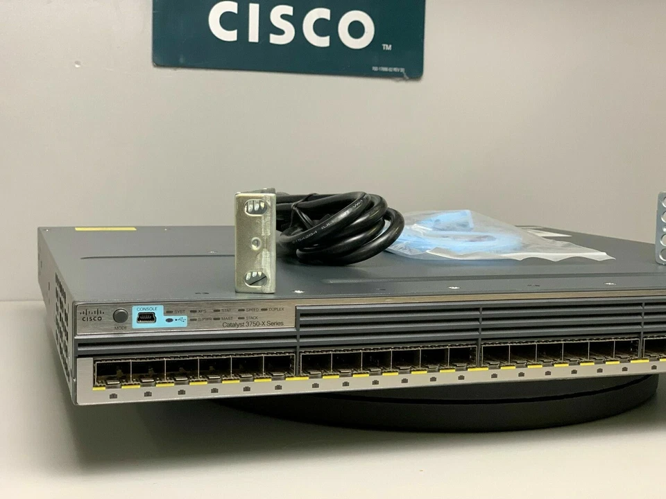 Cisco WS-C3750X-24S-S 24 Port 3750X IP Base Switch - Same Day Shipping - Image 2 of 4