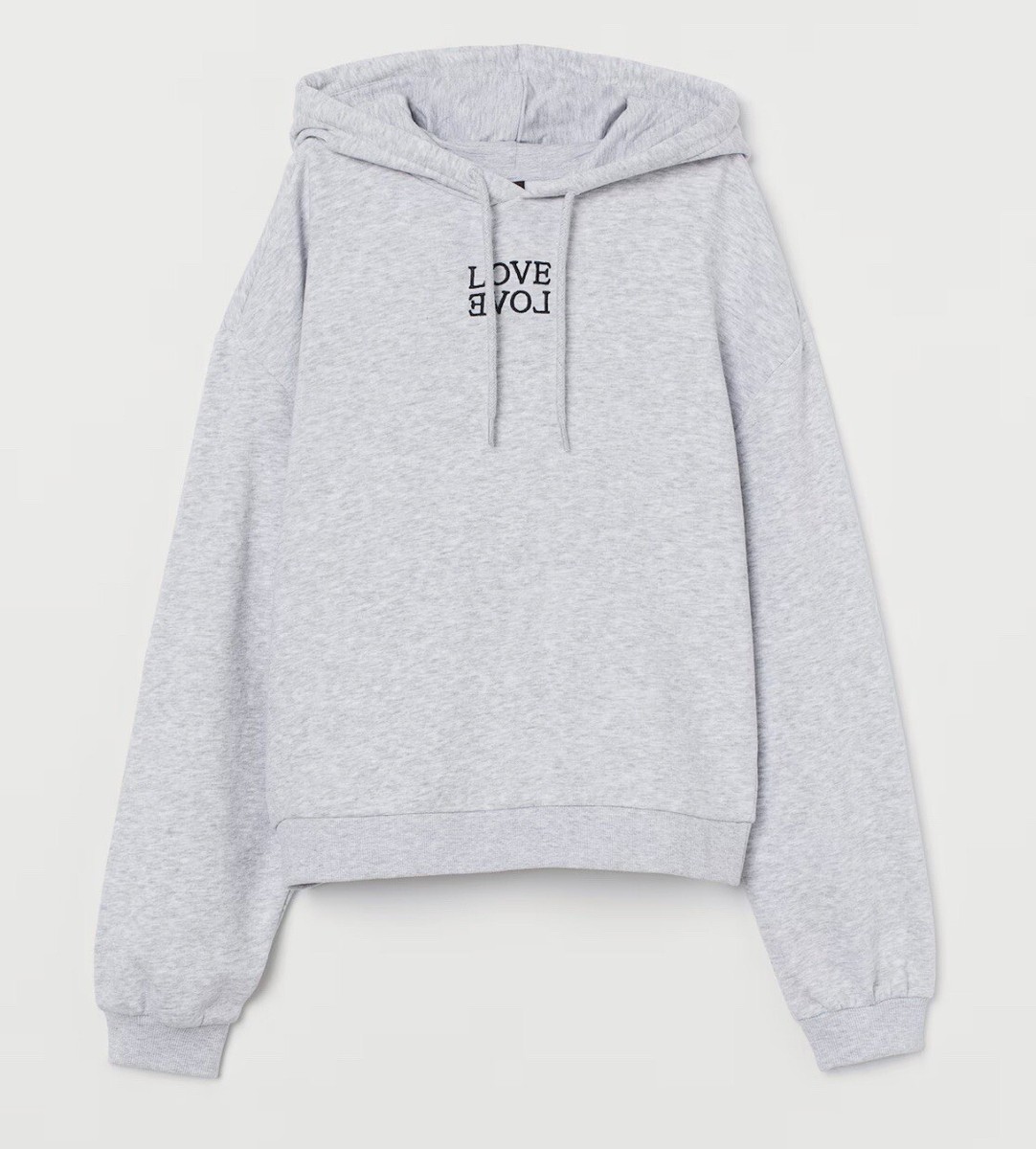 H \u0026 M Women L Gray Crop Hoodie Love Love Tennis Boxy Sweatshirt Country  Club Top | eBay