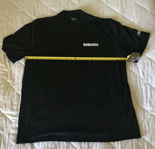 Reebok Raiders Men's Crew Neck Short Sleeve 100% Polyester Black Shirt Size XL - Picture 3 of 5