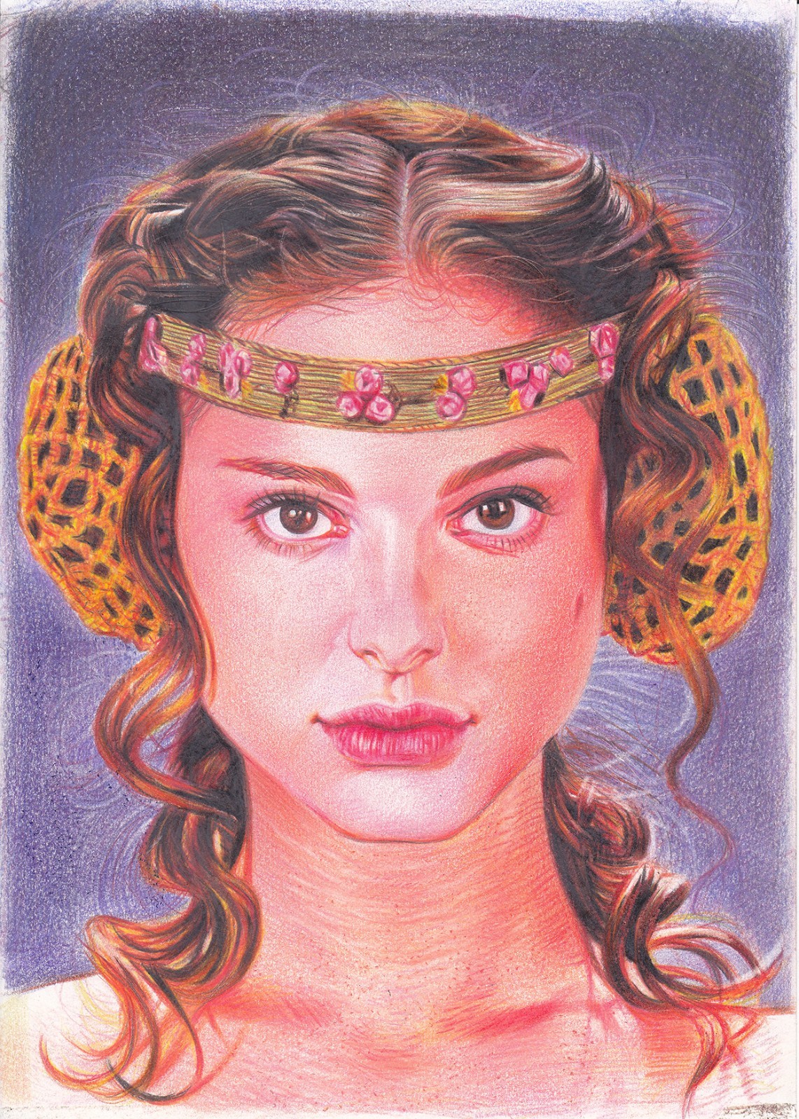 Star Wars Padme Amidala Natalie Portman ART PENCIL DRAWING A4 eBay