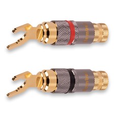 4 x Rembus HighEnd Carbon 24K vergoldete Kabelschuhe Gabelschuhe 6 - 9 mm KS-219