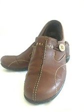 Clark Womens Leather Loafers Brown Size 7.5M