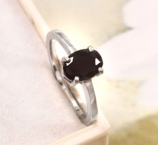 Black Onyx Ring 925 Sterling Silver Oval Cut Ring Birthday Gift, Ring For Women