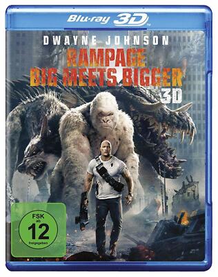 RAMPAGE: BIG MEETS BIGGER (Dwayne Johnson) Blu-ray 3D NEU+OVP