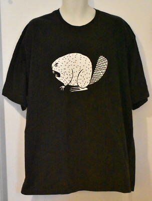 Duluth Trading Co Angry Beaver Longtail Black Short Sleeve T Shirt Size XL 