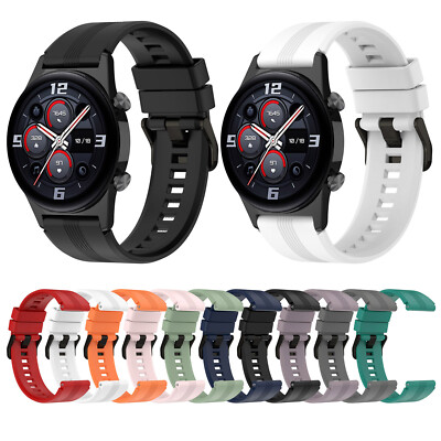 Für Honor Watch GS3 Silikon Uhrenarmband 22mm Edelstahl Schnalle Uhrenarmband