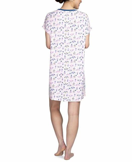 Hanes Women's Comfort Sleep Printed Sleepshirt Nightgown Pink Multi M
