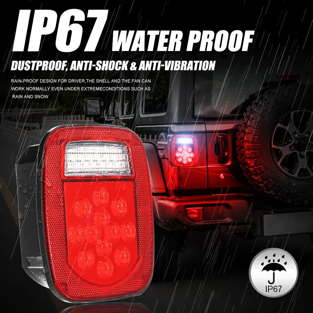 Pair 39 LED Tail Lights Brake License Plate Lamp For Jeep Wrangler YJ