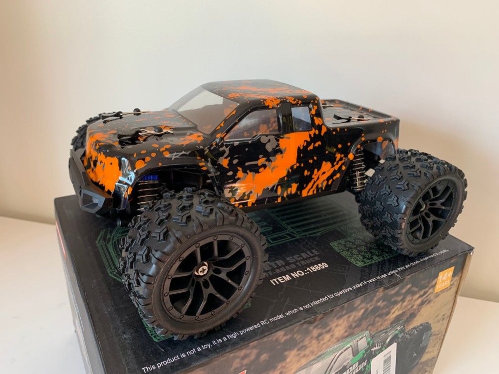 refurbished Minor Used All Terrain RC Car 18859, 36 KPH High Speed 4WD（Orange)