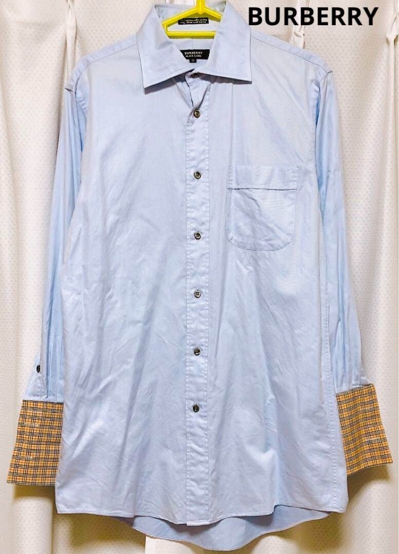 BURBERRY Long sleeve Shirt Light Blue Nova check Cotton Men Size 38/S-M Used