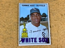 X8-64 BASEBALL CARD - TOMMIE AGEE - CHICAGO WHITE SOX - 1967 TOPPS - CARD #455