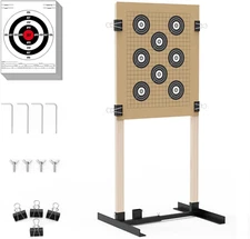 Shooting Target Stand for Outdoors, Paper Target Holder with Stable Adjustable B